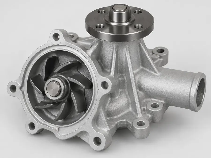 Representative automotive engine water pump with impeller